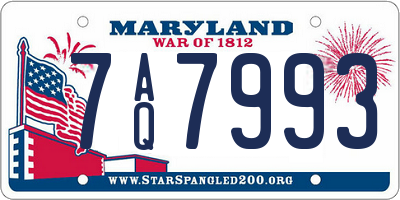 MD license plate 7AQ7993