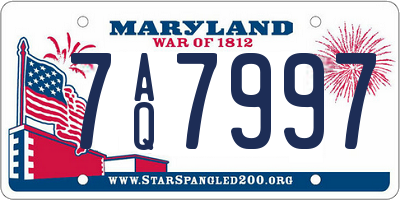 MD license plate 7AQ7997