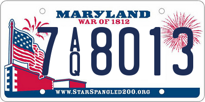 MD license plate 7AQ8013