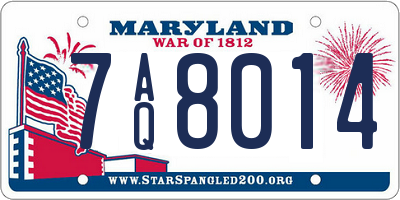 MD license plate 7AQ8014