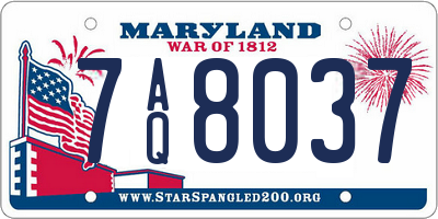 MD license plate 7AQ8037