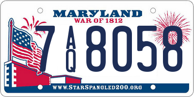 MD license plate 7AQ8058