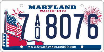 MD license plate 7AQ8076