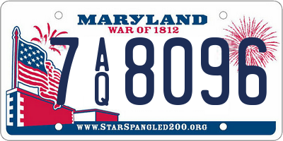 MD license plate 7AQ8096