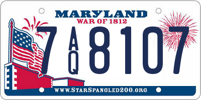 MD license plate 7AQ8107