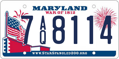 MD license plate 7AQ8114