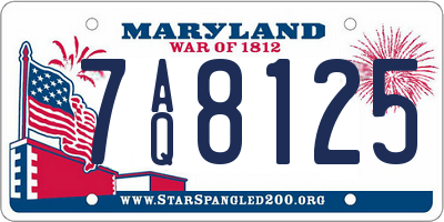 MD license plate 7AQ8125