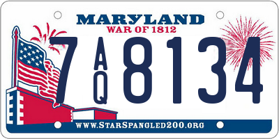 MD license plate 7AQ8134