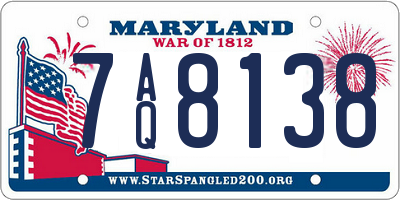 MD license plate 7AQ8138