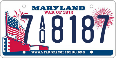 MD license plate 7AQ8187