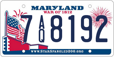 MD license plate 7AQ8192