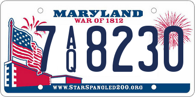 MD license plate 7AQ8230