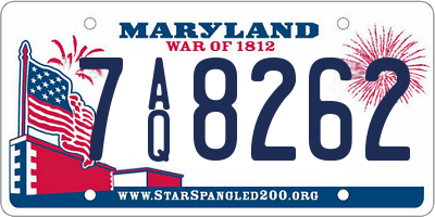 MD license plate 7AQ8262