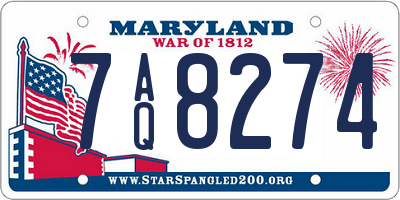 MD license plate 7AQ8274