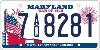 MD license plate 7AQ8281