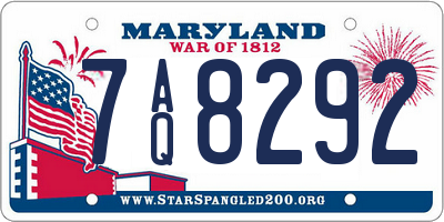 MD license plate 7AQ8292