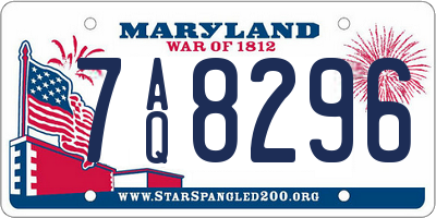 MD license plate 7AQ8296