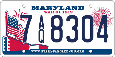 MD license plate 7AQ8304