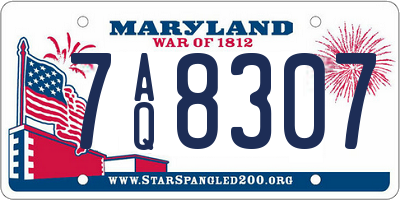 MD license plate 7AQ8307