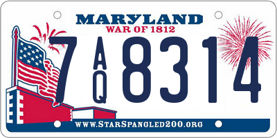 MD license plate 7AQ8314