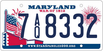 MD license plate 7AQ8332