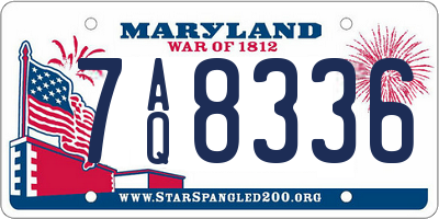 MD license plate 7AQ8336