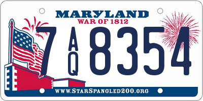 MD license plate 7AQ8354