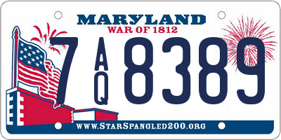 MD license plate 7AQ8389