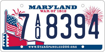 MD license plate 7AQ8394
