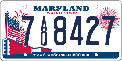 MD license plate 7AQ8427