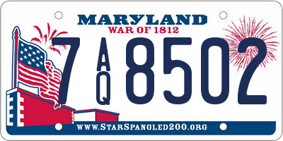 MD license plate 7AQ8502