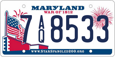 MD license plate 7AQ8533