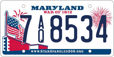MD license plate 7AQ8534