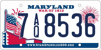 MD license plate 7AQ8536