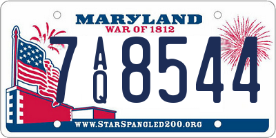 MD license plate 7AQ8544