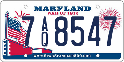 MD license plate 7AQ8547