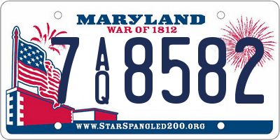 MD license plate 7AQ8582