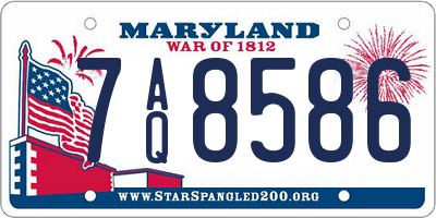 MD license plate 7AQ8586