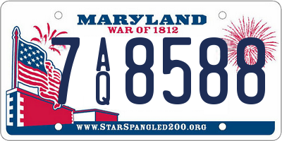 MD license plate 7AQ8588