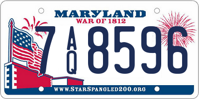 MD license plate 7AQ8596