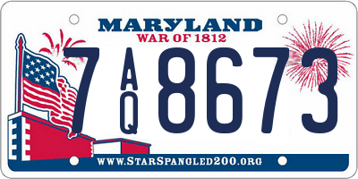 MD license plate 7AQ8673