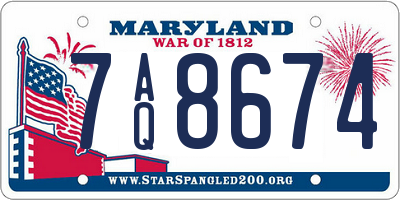 MD license plate 7AQ8674