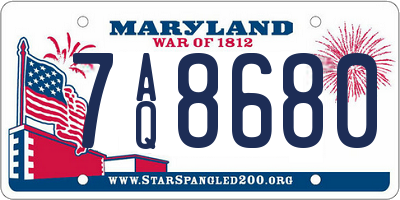MD license plate 7AQ8680