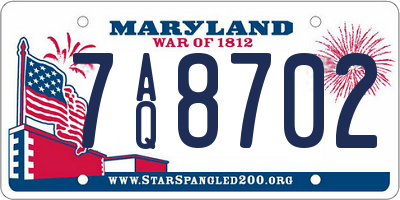 MD license plate 7AQ8702