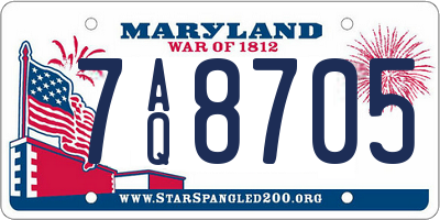 MD license plate 7AQ8705