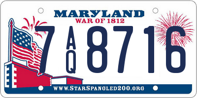 MD license plate 7AQ8716
