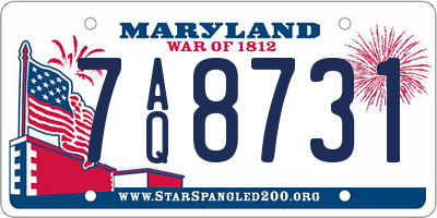 MD license plate 7AQ8731