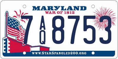 MD license plate 7AQ8753