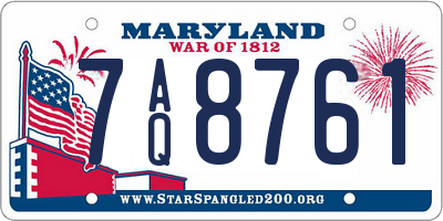 MD license plate 7AQ8761