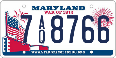 MD license plate 7AQ8766